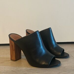Black leather mule block heel - Tory Burch - Like New